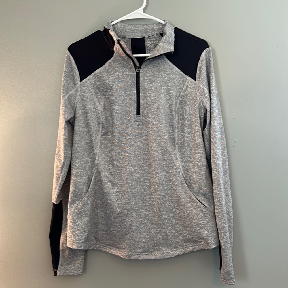Tek Gear Quarter Zip Gray Size Large